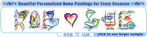 Rob loves Sue name painting
